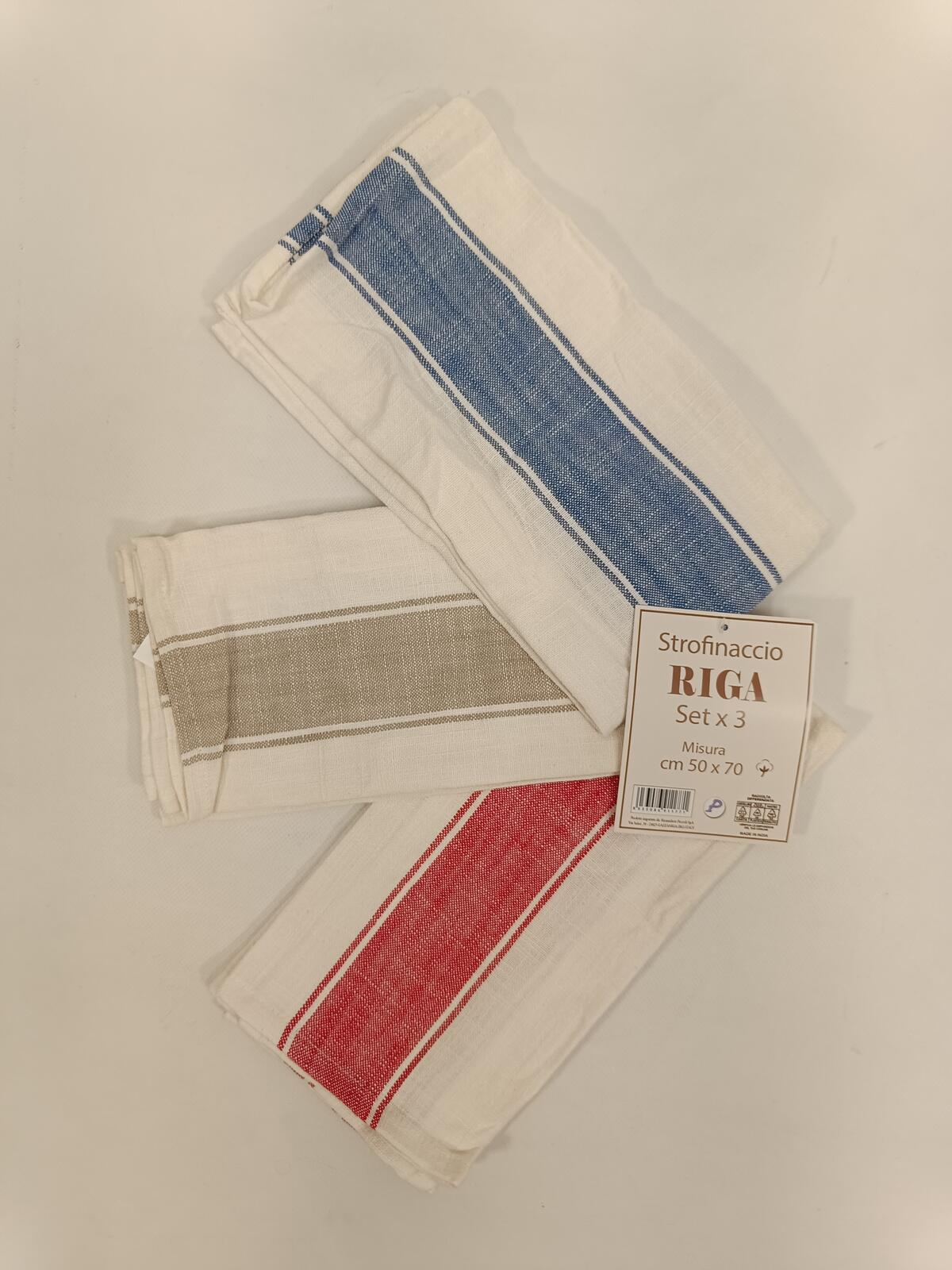 3-Piece Striped Tea Towel Set Tellini S.r.l. Wholesale Clothing